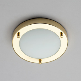 Mari 12 Watt Small LED Flush Bathroom Ceiling Light - Brass - thumbnail 3