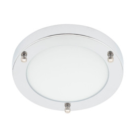 Mari 12 Watt Small LED Flush Bathroom Ceiling Light - Chrome