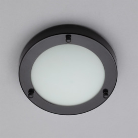 Mari 12 Watt Small LED Flush Bathroom Ceiling Light - Satin Black - thumbnail 3