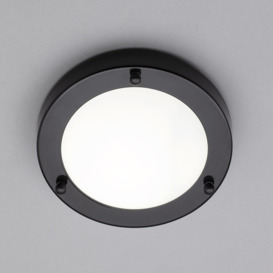 Mari 12 Watt Small LED Flush Bathroom Ceiling Light - Satin Black - thumbnail 2
