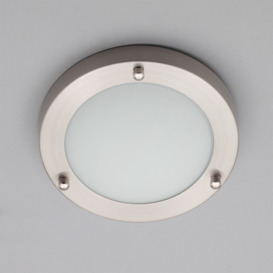 Mari 12 Watt Small LED Flush Bathroom Ceiling Light - Satin Nickel - thumbnail 3