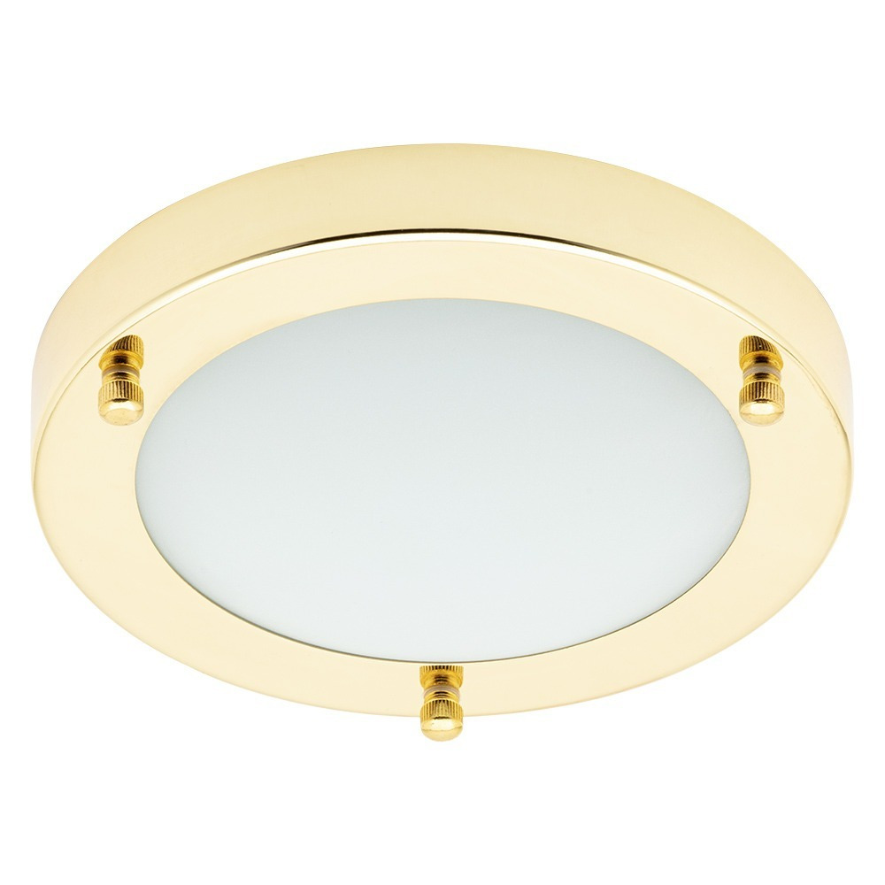 Mari Small Flush Bathroom Ceiling Light - Brass - image 1