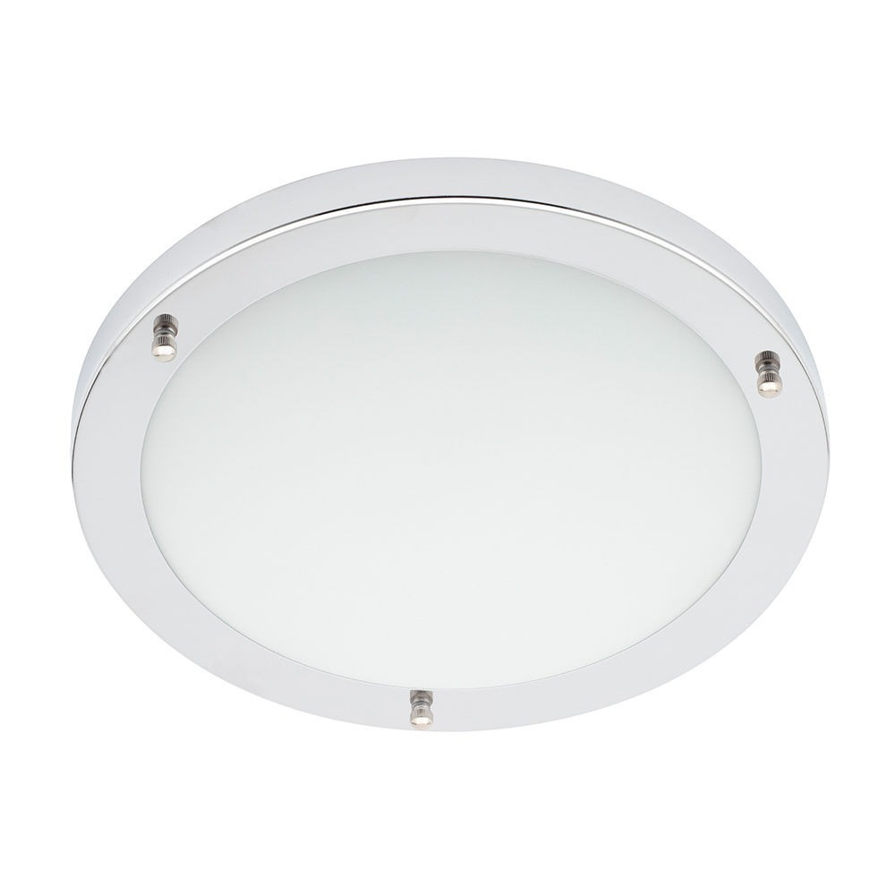 Mari Large Flush Bathroom Ceiling Light - Chrome - image 1