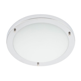 Mari Large Flush Bathroom Ceiling Light - Chrome