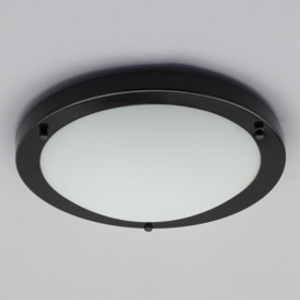 Mari Large Flush Bathroom Ceiling Light - Satin Black - thumbnail 3