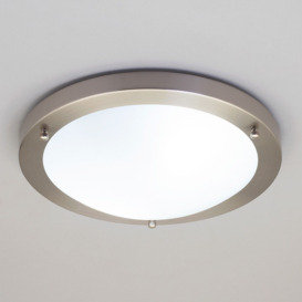 Mari Large Flush Bathroom Ceiling Light - Satin Nickel - thumbnail 2