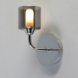 Sylvia 1 Light Bathroom Wall Light with Smoked Shades - Chrome - thumbnail 2