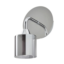 Sylvia 1 Light Bathroom Wall Light with Smoked Shades - Chrome