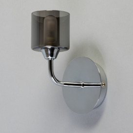 Sylvia 1 Light Bathroom Wall Light with Smoked Shades - Chrome - thumbnail 3
