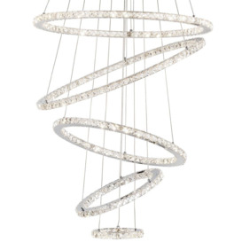Visconte Spiro Five Hoop LED Ceiling Pendant - Chrome - thumbnail 1