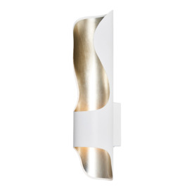 Visconte Silas LED Wall Light - White with Silver Leaf - thumbnail 1
