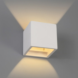 Visconte Camille 1 Light Square Paintable Wall Light - White - thumbnail 2