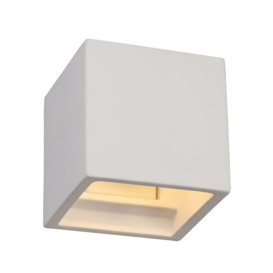 Visconte Camille 1 Light Square Paintable Wall Light - White - thumbnail 1
