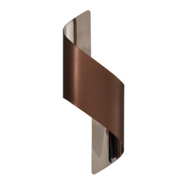 Visconte Troyes Small Wavy LED Wall Light - Brown and Chrome