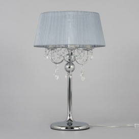 Visconte 3 Light Romanza Table Lamp with Shade - Chrome - thumbnail 2