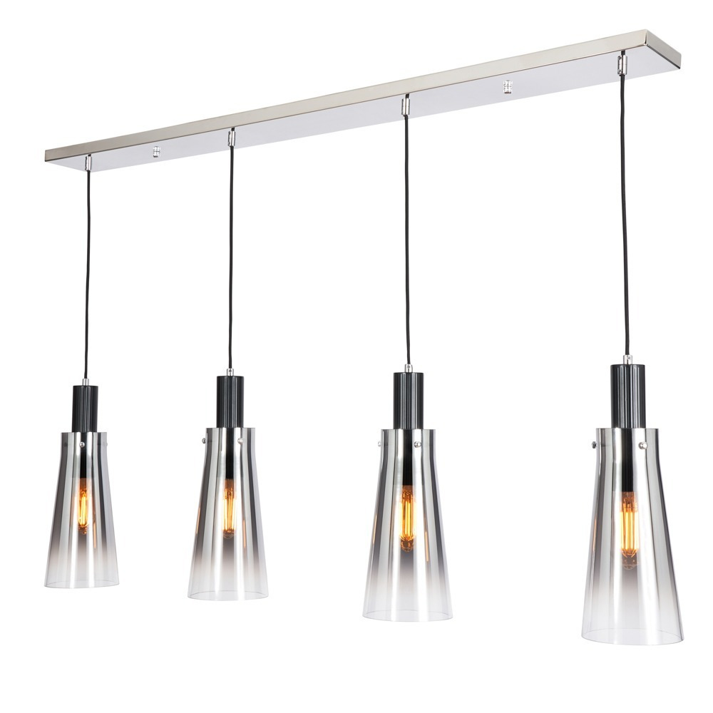 Visconte Atrani 4 Light Ceiling Diner Pendant with Ombre Shade - Black - image 1