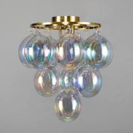 Visconte Maiori Small Flush Ceiling Light with Iridescent Shades - Brass - thumbnail 3