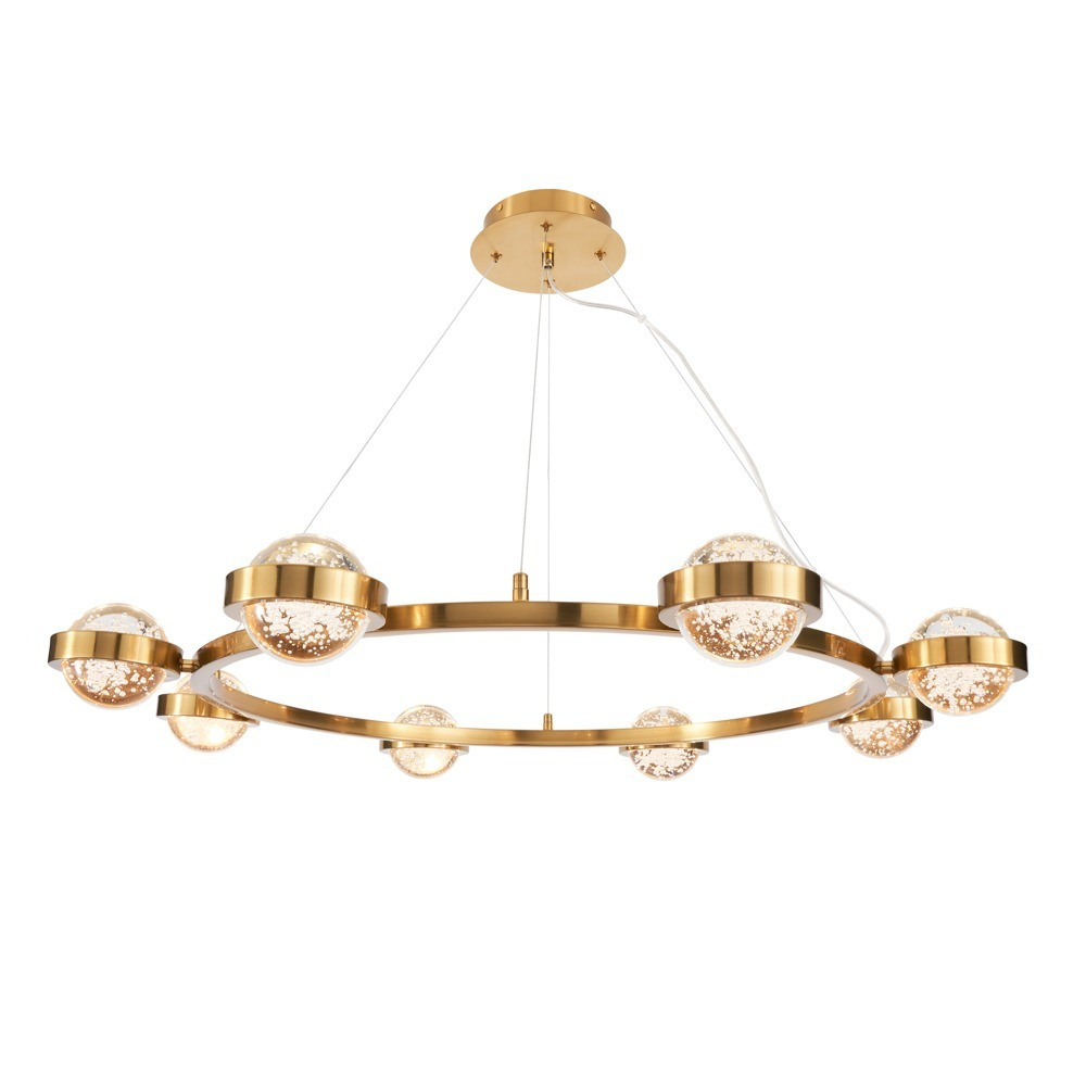 Visconte Sarno 8 Light LED Ring Ceiling Pendant - Brass - image 1