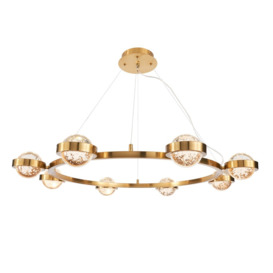 Visconte Sarno 8 Light LED Ring Ceiling Pendant - Brass - thumbnail 1