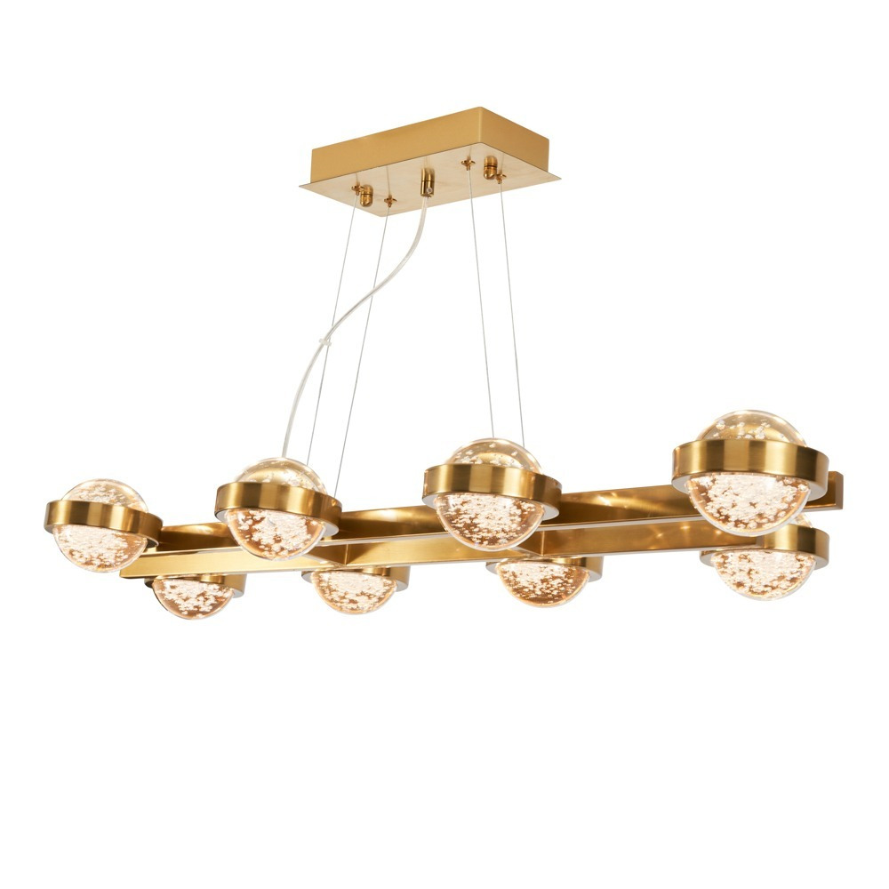 Visconte Sarno 8 Light LED Ceiling Pendant Bar - Brass - image 1