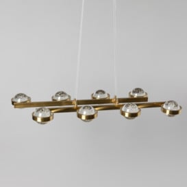 Visconte Sarno 8 Light LED Ceiling Pendant Bar - Brass - thumbnail 3