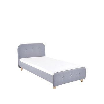 Charlie Piped Fabric Kids Single Bed With Mattress Options (Buy And Save!) - Bed Frame Only
