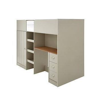 Atlanta High Sleeper With Desk, Drawers And Wardrobe With Mattress Options (Buy And Save!) - Bed Frame Only
