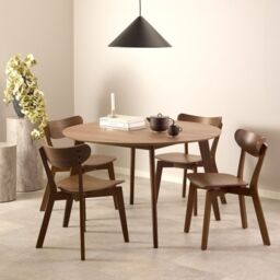 Roxby Round Dining Table in Walnut 120x76cm - thumbnail 1