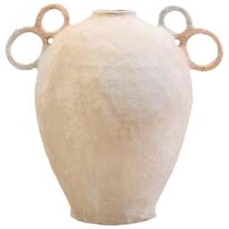 Ravessa Vase Mache With Decorative Large Handles Cotton - thumbnail 1