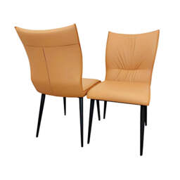 Venus Dining Table with 4 Flora Leather Dining Chairs - Grey - thumbnail 2