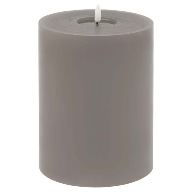 Luxe Collection Melt Effect 6 x 8 Grey LED Wax Candle - image 1