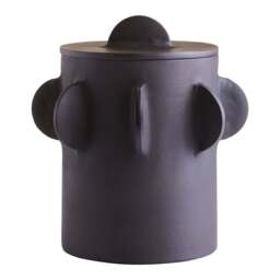 Large Terrace Round Brown Textured Box