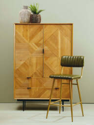 Solace Green Leather Bar Chair - thumbnail 2