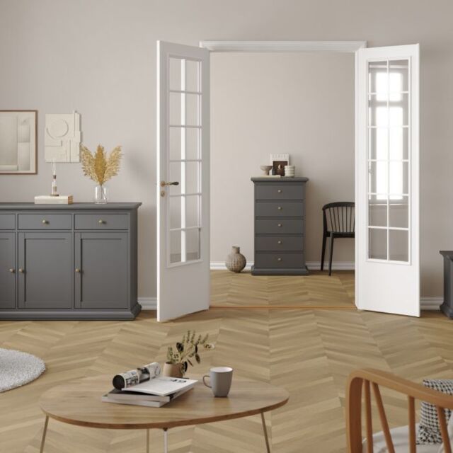 Paris Chest 5 Drawers in Grey - image 1