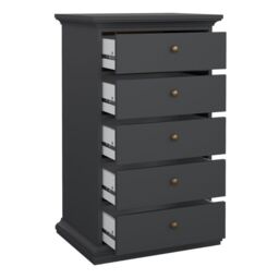 Paris Chest 5 Drawers in Grey - thumbnail 4