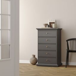 Paris Chest 5 Drawers in Grey - thumbnail 3