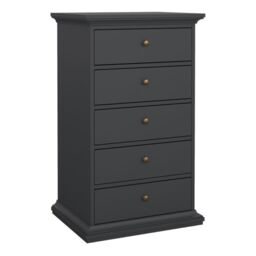 Paris Chest 5 Drawers in Grey - thumbnail 2