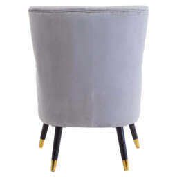 Linea Velvet Chair – Grey (Tufted) - thumbnail 6