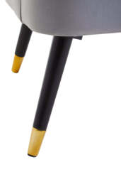 Linea Velvet Chair – Grey (Tufted) - thumbnail 3