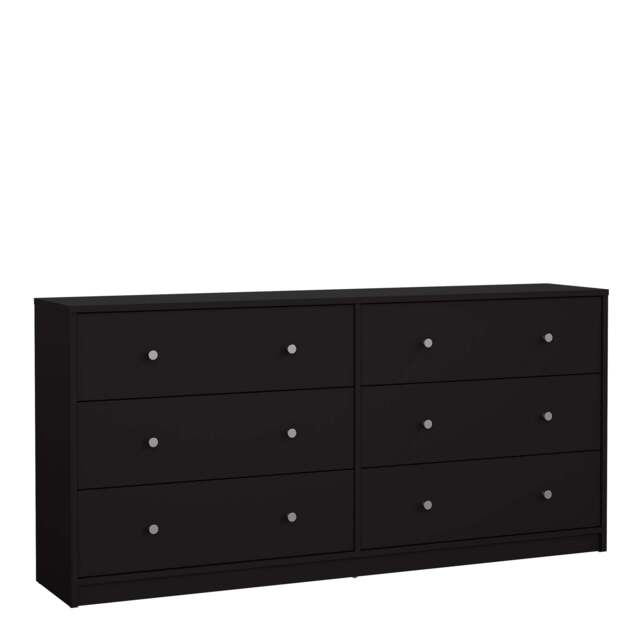 May Chest of 6 Drawers (3+3) in Black - image 1