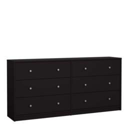 May Chest of 6 Drawers (3+3) in Black - thumbnail 1