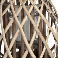Small Wicker Bulbous Lantern for Home & Garden - thumbnail 2
