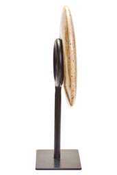 Small Sculpture Round Calvion Speckled 20cm Disc Marble Natural Dia - thumbnail 4