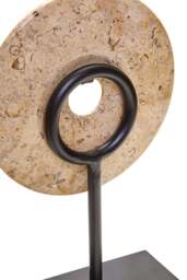 Small Sculpture Round Calvion Speckled 20cm Disc Marble Natural Dia - thumbnail 3