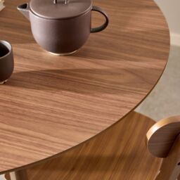 Roxby Round Dining Table in Walnut 105x76cm - thumbnail 4
