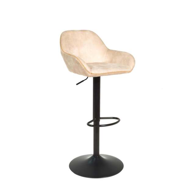 Morvella Gas Lift Bar Stool - Oyster Moleskin SET OF 2 - image 1