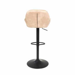 Morvella Gas Lift Bar Stool - Oyster Moleskin SET OF 2 - thumbnail 2