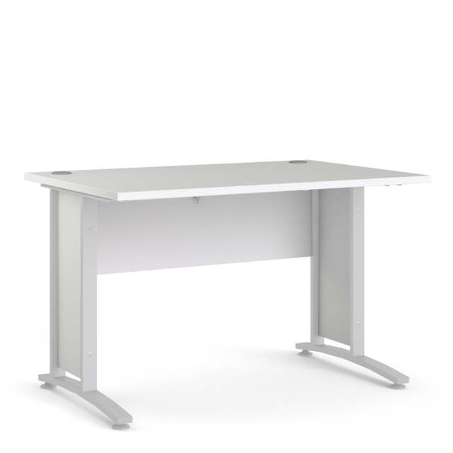 Prima Desk 120cm in White with White Legs - image 1