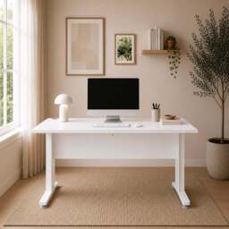 Prima Desk 120cm in White with White Legs - thumbnail 4