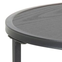 Seaford Black Metal Small Round Side Table with Black Top - thumbnail 4
